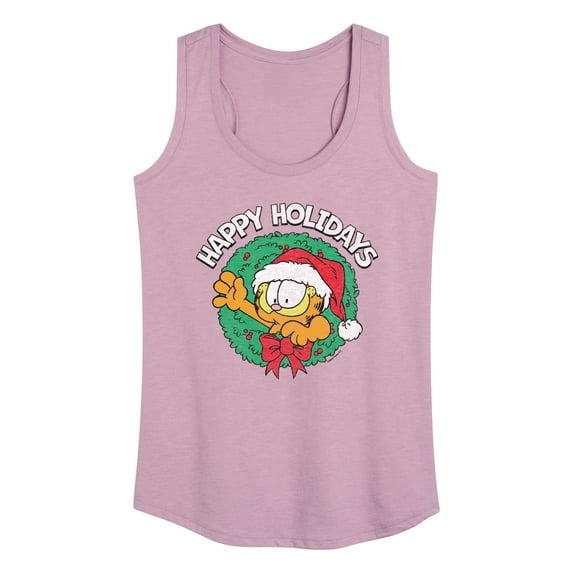 Garfield - Happy Holidays Wreath - Women's Racerback Tank Top