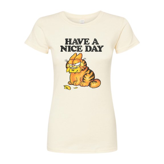 Garfield - Have A Nice Day Retro - Juniors Fitted Graphic T-Shirt