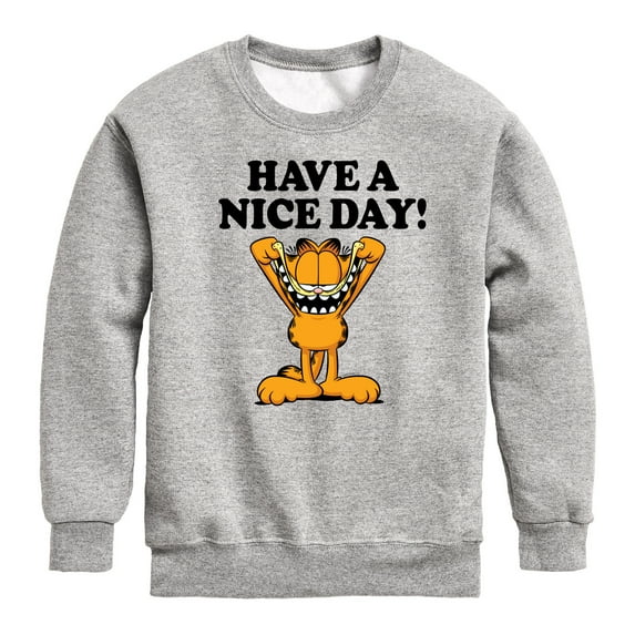 Garfield - Have A Nice Day - Toddler And Youth Crewneck Fleece Sweatshirt