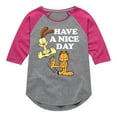 thumbnail image 1 of Garfield - Have A Nice Day - Toddler And Youth Girls Raglan Graphic T-Shirt, 1 of 4