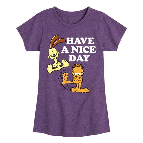 Garfield - Have A Nice Day - Toddler And Youth Girls Short Sleeve Graphic T-Shirt
