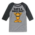 thumbnail image 1 of Garfield - Have A Nice Day - Toddler And Youth Raglan Graphic T-Shirt, 1 of 4