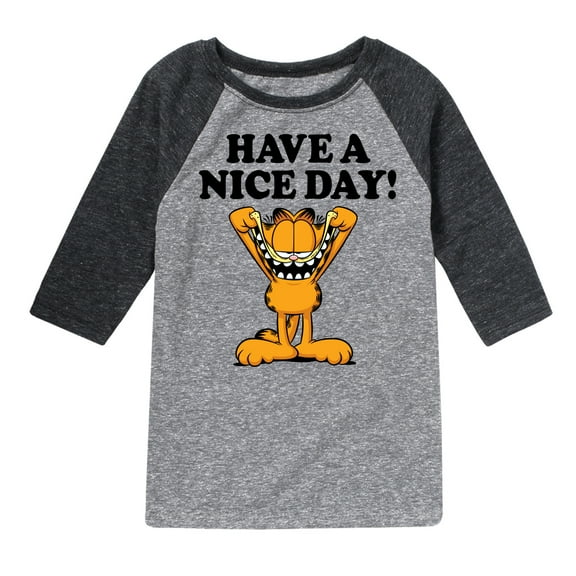 Garfield - Have A Nice Day - Toddler And Youth Raglan Graphic T-Shirt