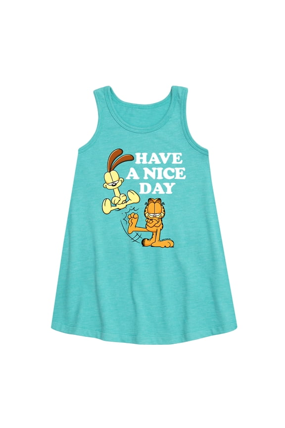 - Have A Nice Day Graphic Sleeveless Aline Dress