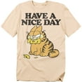 thumbnail image 1 of Garfield Have A Nice Day Unisex Adult T Shirt (Large) Cream, 1 of 7