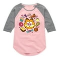 thumbnail image 1 of Garfield - Hearts Food - Toddler & Youth Girls Raglan Graphic T-Shirt, 1 of 4