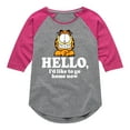 thumbnail image 1 of Garfield - Hello Go Home Now - Toddler And Youth Girls Raglan Graphic T-Shirt, 1 of 4