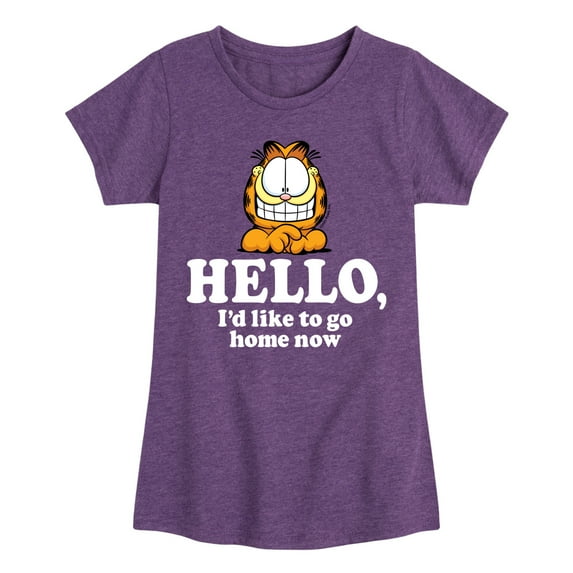 Garfield - Hello Go Home Now - Toddler And Youth Girls Short Sleeve Graphic T-Shirt