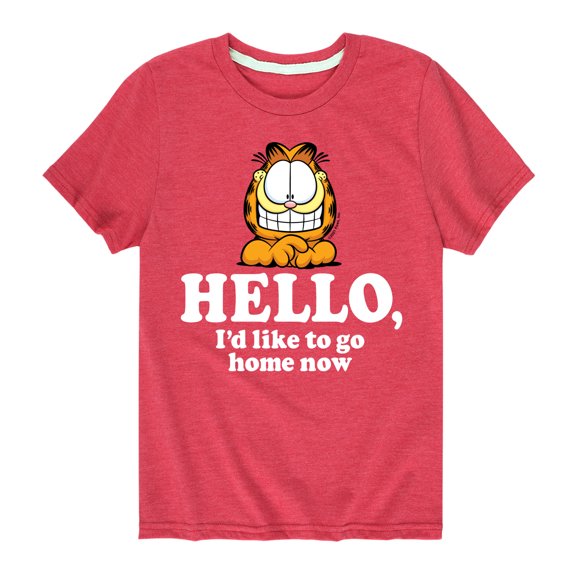 Garfield - Hello Go Home Now - Toddler And Youth Short Sleeve Graphic T-Shirt