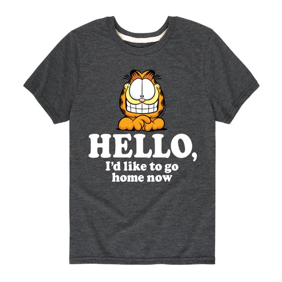 Garfield - Hello Go Home Now - Toddler And Youth Short Sleeve Graphic T-Shirt