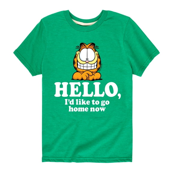 Garfield - Hello Go Home Now - Toddler And Youth Short Sleeve Graphic T-Shirt