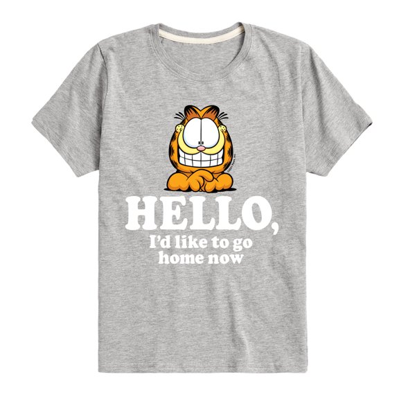 Garfield - Hello Go Home Now - Toddler And Youth Short Sleeve Graphic T-Shirt