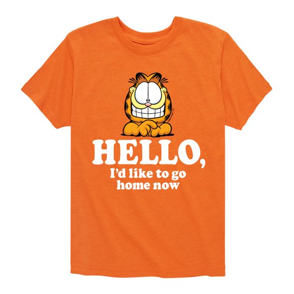 Garfield - Hello Go Home Now - Toddler And Youth Short Sleeve Graphic T-Shirt