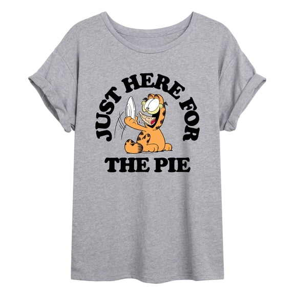Garfield - Here For The Pie - Juniors Oversized Graphic T-Shirt
