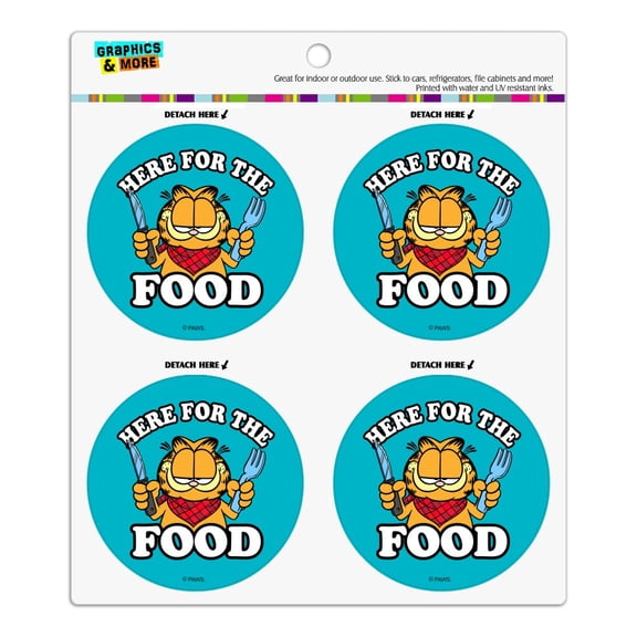 Garfield Here for the Food Refrigerator Fridge Locker Vinyl Circle Magnet Set