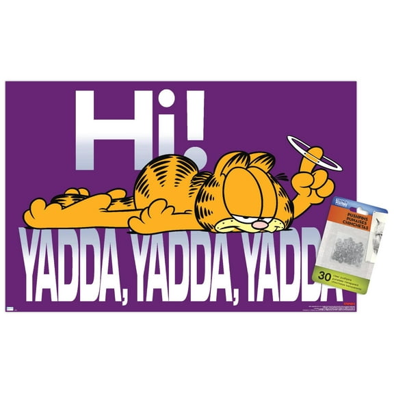 Garfield - Hi Wall Poster with Push Pins, 14.725" x 22.375"