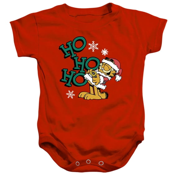 Garfield Ho Ho Ho Christmas Unisex Infant Snap Suit for Baby, Red, Large