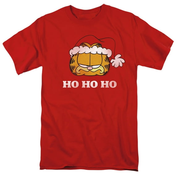 Garfield Ho Ho Ho S/S Adult 18/1 T-Shirt Red