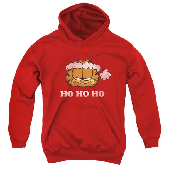 Garfield Ho Ho Ho Youth Pullover Hoodie Sweatshirt Red