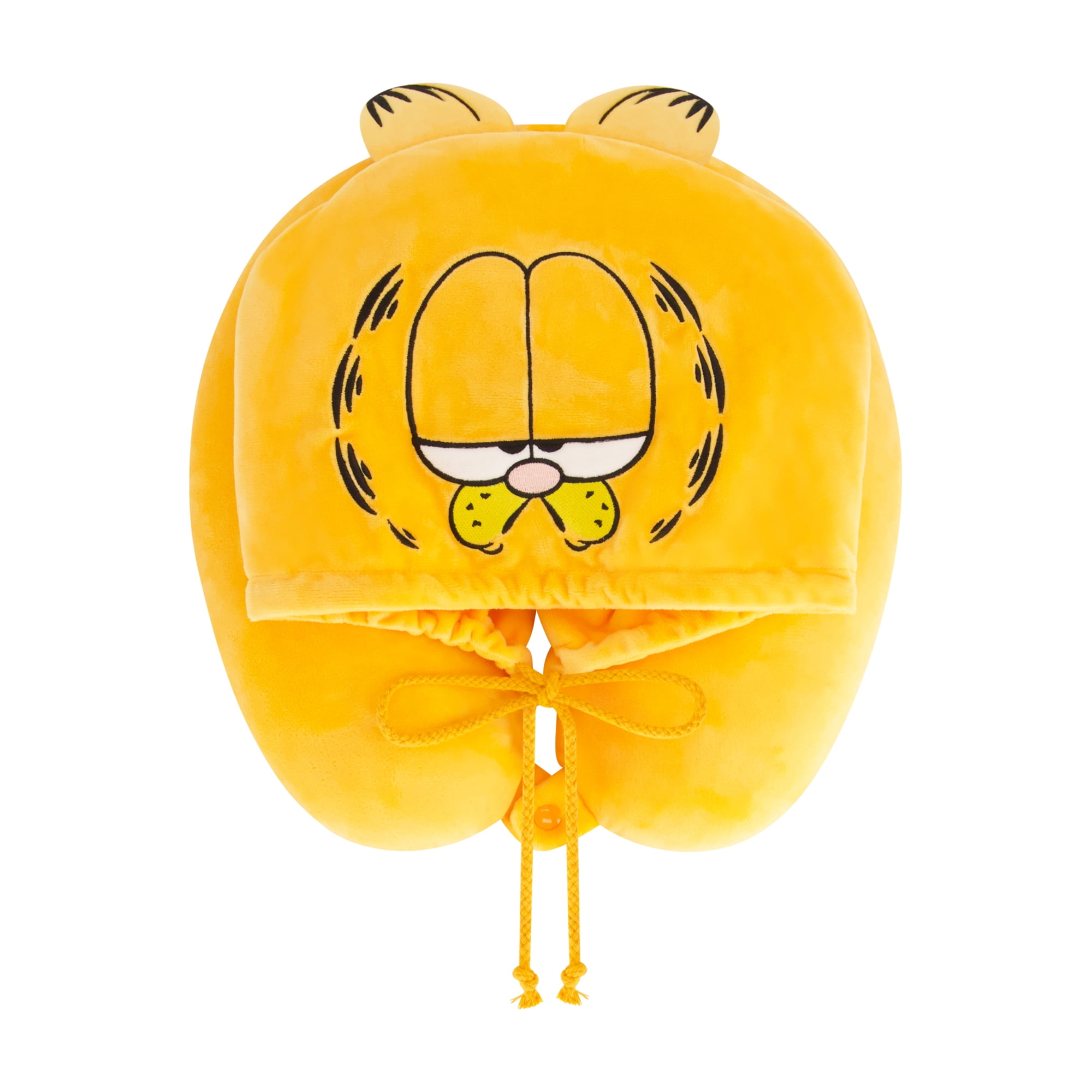 Garfield Hooded Neck Pillow, Memory Foam Travel Accessories for Airplane, Car, and Office, Comfortable and Breathable, Orange