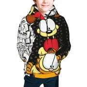 TKBIIUDS Garfield Hoodie 3D Print Pullover Hooded Long Sleeve Sweatshirts Tops Blouse with Pocket