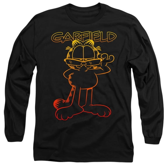 Garfield Hotshot Garfield Unisex Adult Long-Sleeve T Shirt (Large) Black