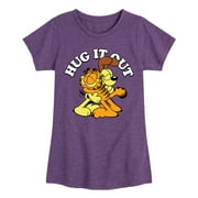 GARFIELD - Hug It Out - Toddler & Youth Girls Short Sleeve Graphic T-Shirt
