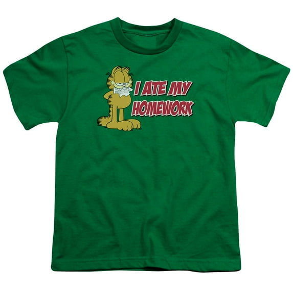 Garfield - I Ate My Homework - Youth Short Sleeve Shirt - Small