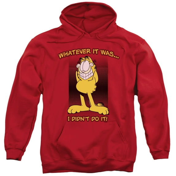 Garfield I Didn'T Do It Adult Pullover Hoodie Sweatshirt Red