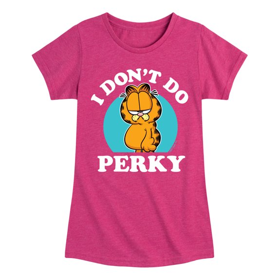 Garfield - I Don't Do Perky - Toddler And Youth Girls Short Sleeve Graphic T-Shirt