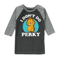 thumbnail image 1 of Garfield - I Don't Do Perky - Toddler And Youth Raglan Graphic T-Shirt, 1 of 4
