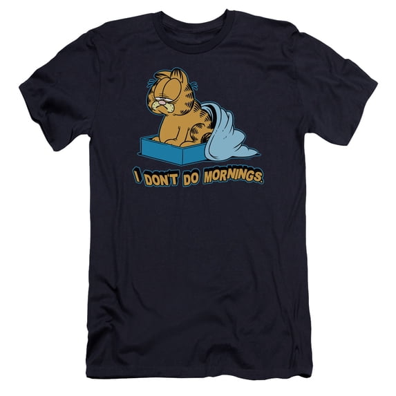Garfield - I Dont Do Mornings - Premium Slim Fit Short Sleeve Shirt - X-Large
