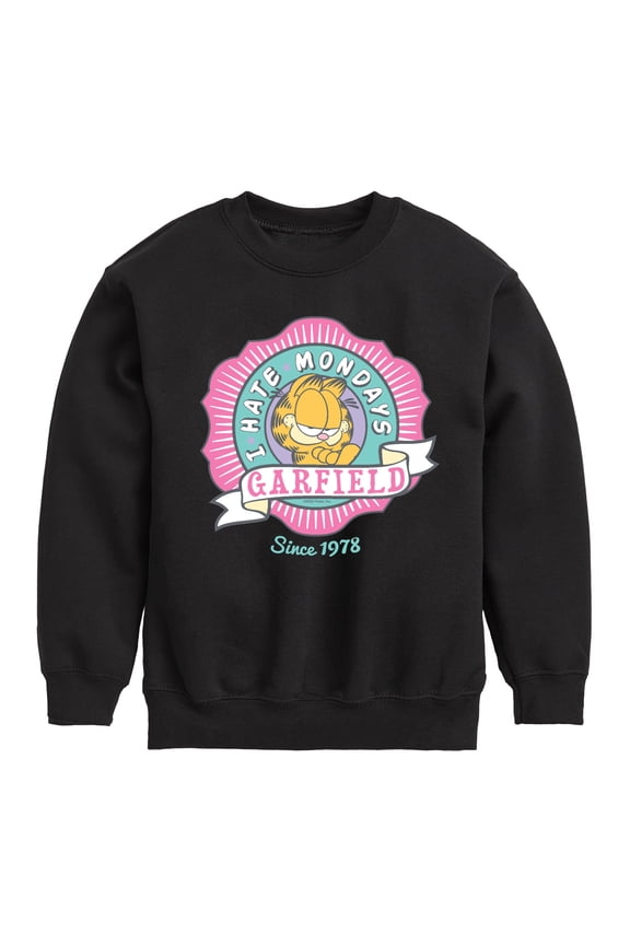 - I Hate Mondays Badge - Toddler And Youth Crewneck Fleece Sweatshirt