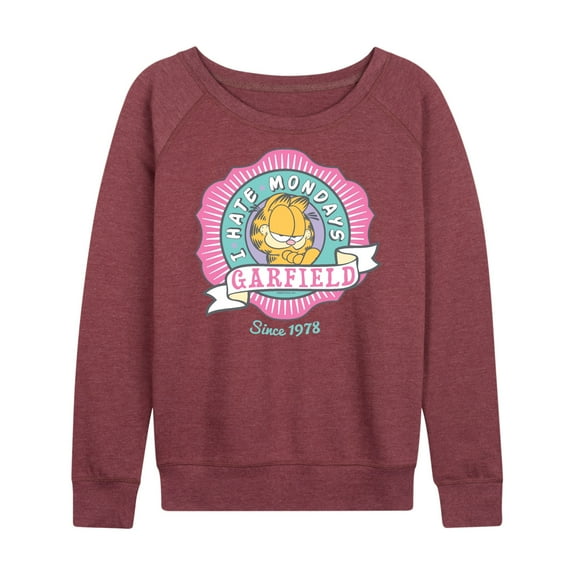 Garfield - I Hate Mondays Badge - Women's Lightweight French Terry Long Sleeve Shirt