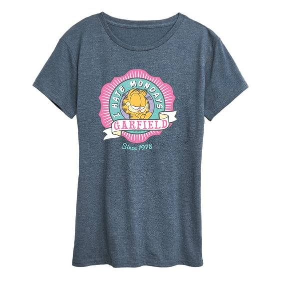 Garfield - I Hate Mondays Badge - Women's Short Sleeve Graphic T-Shirt