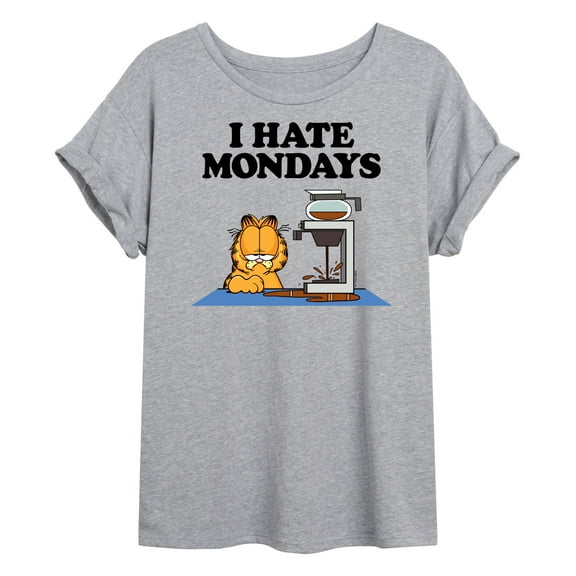 Garfield - I Hate Mondays - Juniors Ideal Flowy Muscle T-Shirt