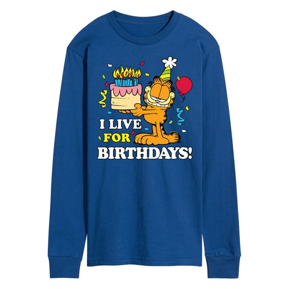 Garfield - I Live For Birthday's - Men's Long Sleeve T-Shirt