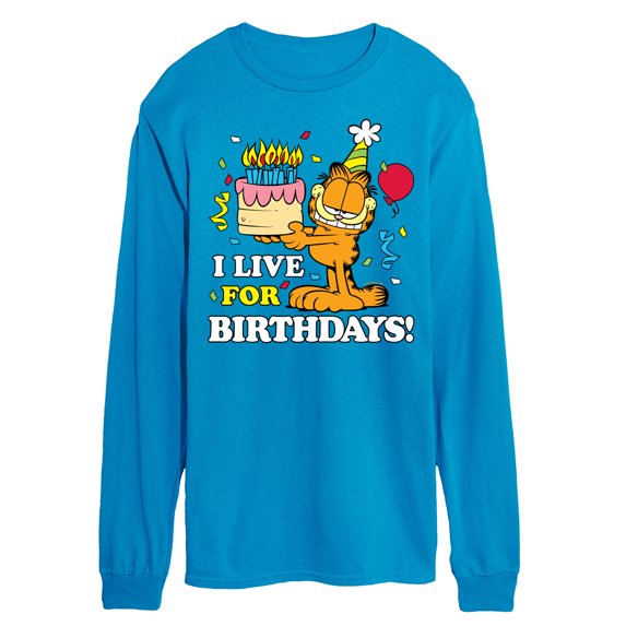 Garfield - I Live For Birthday's - Men's Long Sleeve T-Shirt