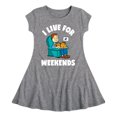 thumbnail image 1 of Garfield - I Live For Weekends - Toddler And Youth Girls Fit And Flare Dress, 1 of 1