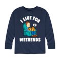 thumbnail image 1 of Garfield - I Live For Weekends - Toddler And Youth Long Sleeve Graphic T-Shirt, 1 of 5