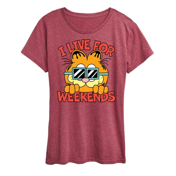 Garfield - I Live For Weekends - Women's Short Sleeve Graphic T-Shirt