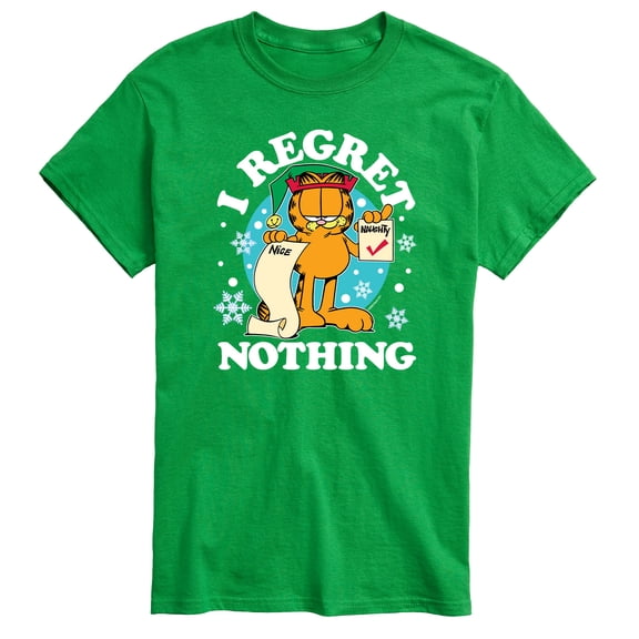 Garfield - I Regret Nothing Naughty List Christmas Men's Short Sleeve Graphic T-Shirt