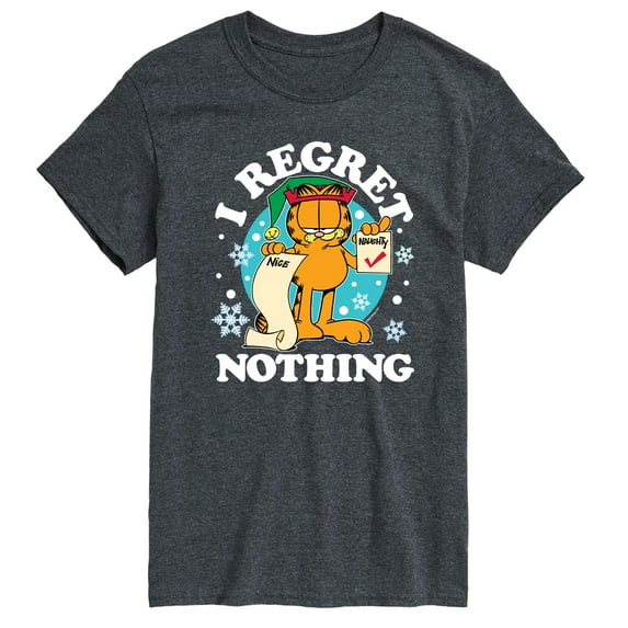 Garfield - I Regret Nothing Naughty List Christmas - Men's Short Sleeve Graphic T-Shirt