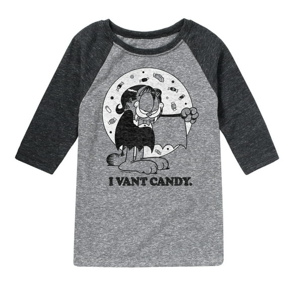 Garfield - I Vant Candy - Toddler And Youth Raglan Graphic T-Shirt
