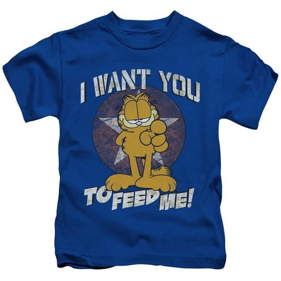 Trevco GAR495-KT-3 Garfield & I Want You-Short Sleeve Juvenile 18-1 T-Shirt, Royal Blue - Large - 7