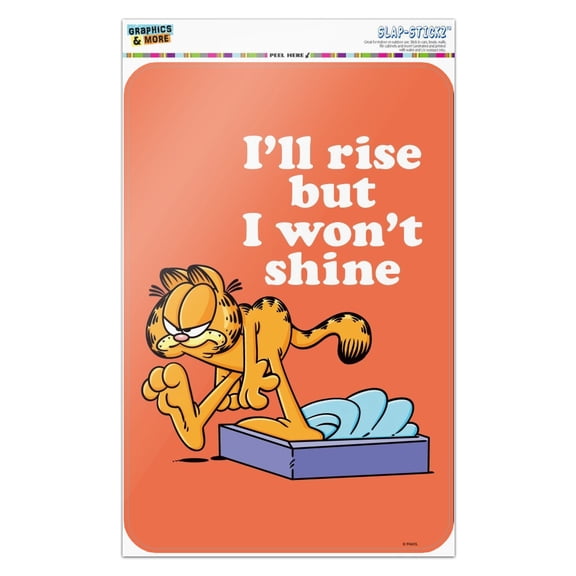 Garfield I'll Rise but I won't Shine Home Business Office Sign
