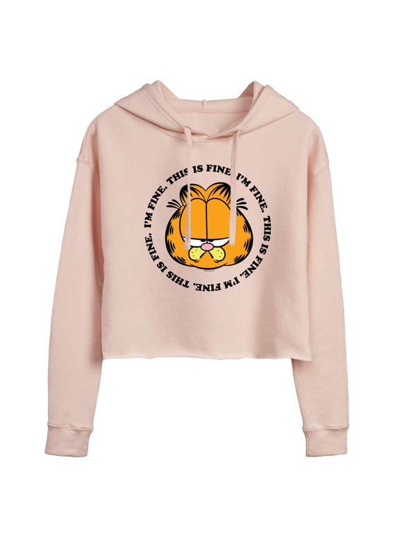 - I'm Fine This Is Fine Women's Cropped Graphic Hoodie
