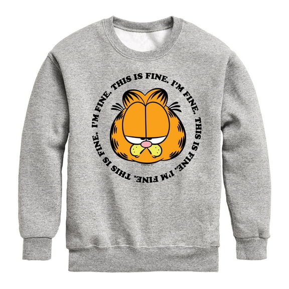 Garfield - I'm Fine This Is Fine - Toddler & Youth Crewneck Fleece Sweatshirt