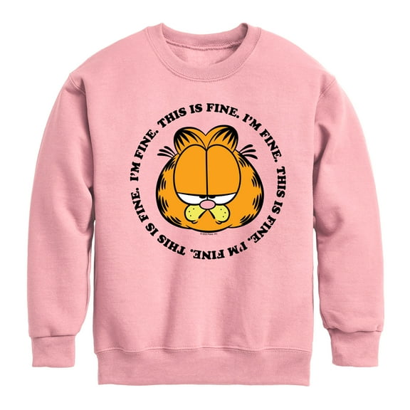 Garfield - I'm Fine This Is Fine - Toddler & Youth Crewneck Fleece Sweatshirt