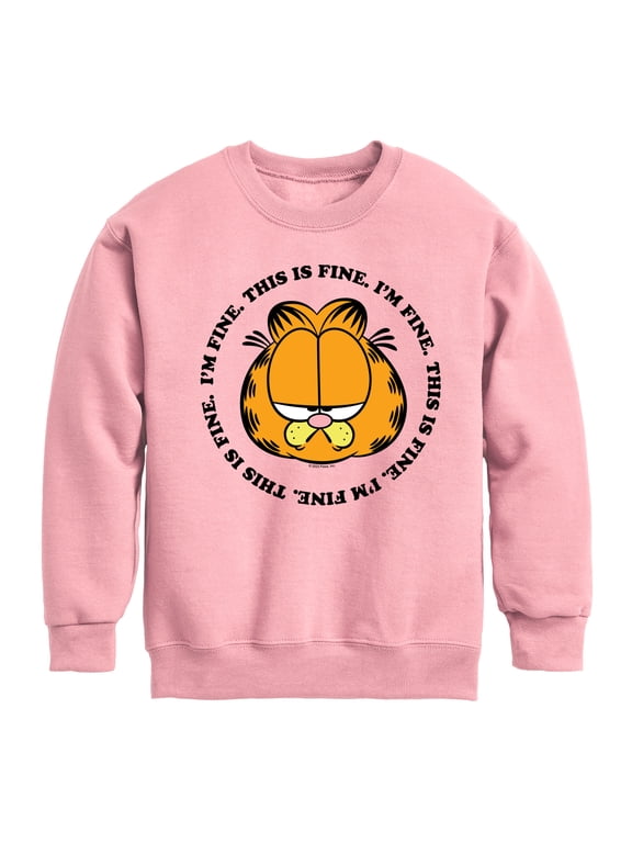 - I'm Fine This Is Fine Graphic Long Sleeve Fleece Sweatshirt